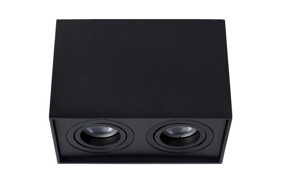 Lucide TUBE - Ceiling spotlight - 2xGU10 - Black - turned off